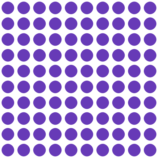 Image of a 10x10 grid of black dots -- used in US elementary math education to introduce the concept of multiplication, in this case to show 10 times 10 equals 100