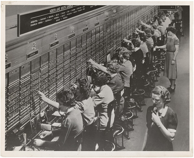 Photograph of Women Working at a Bell System Telephone Switchboard